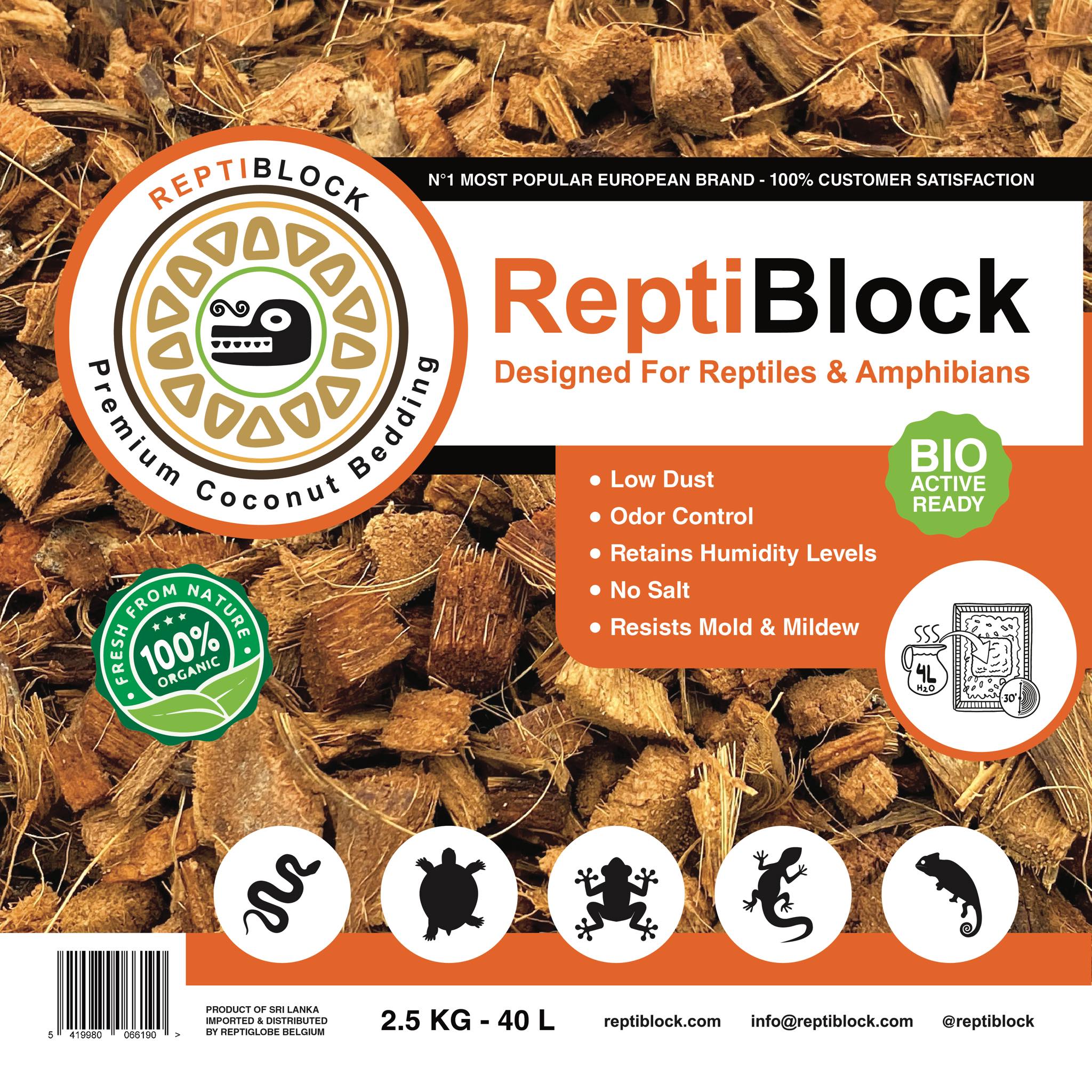 ReptiBlock – Premium Υπόστρωμα Κοκοφοίνικα 2.5kg | 40lt