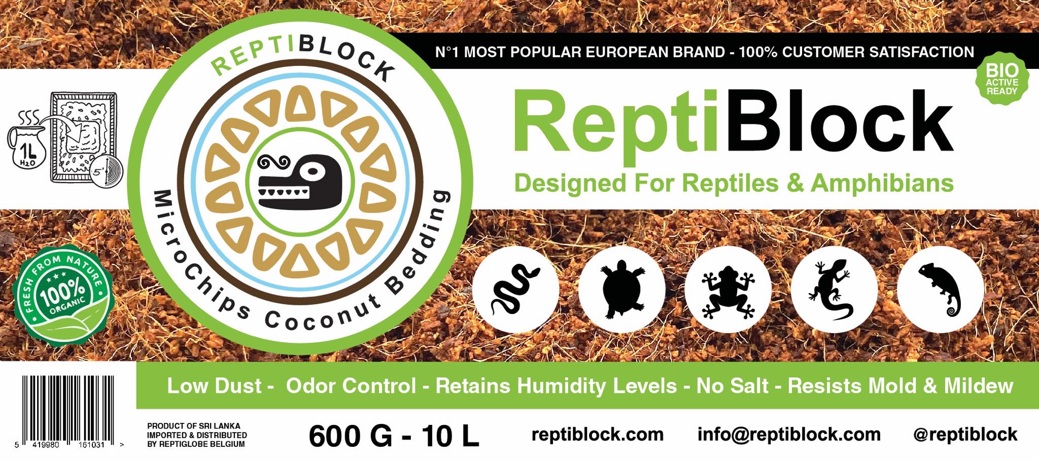 ReptiBlock – MicroChips Υπόστρωμα Κοκοφοίνικα 600gr | 10lt